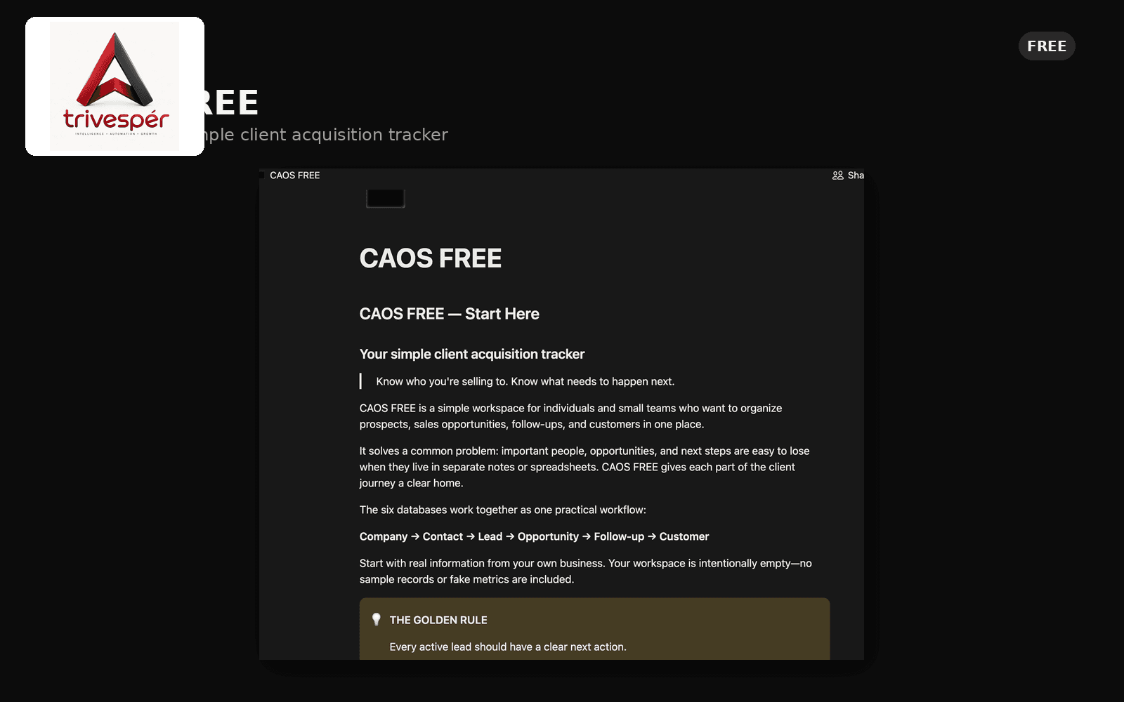 CAOS Free: Start here