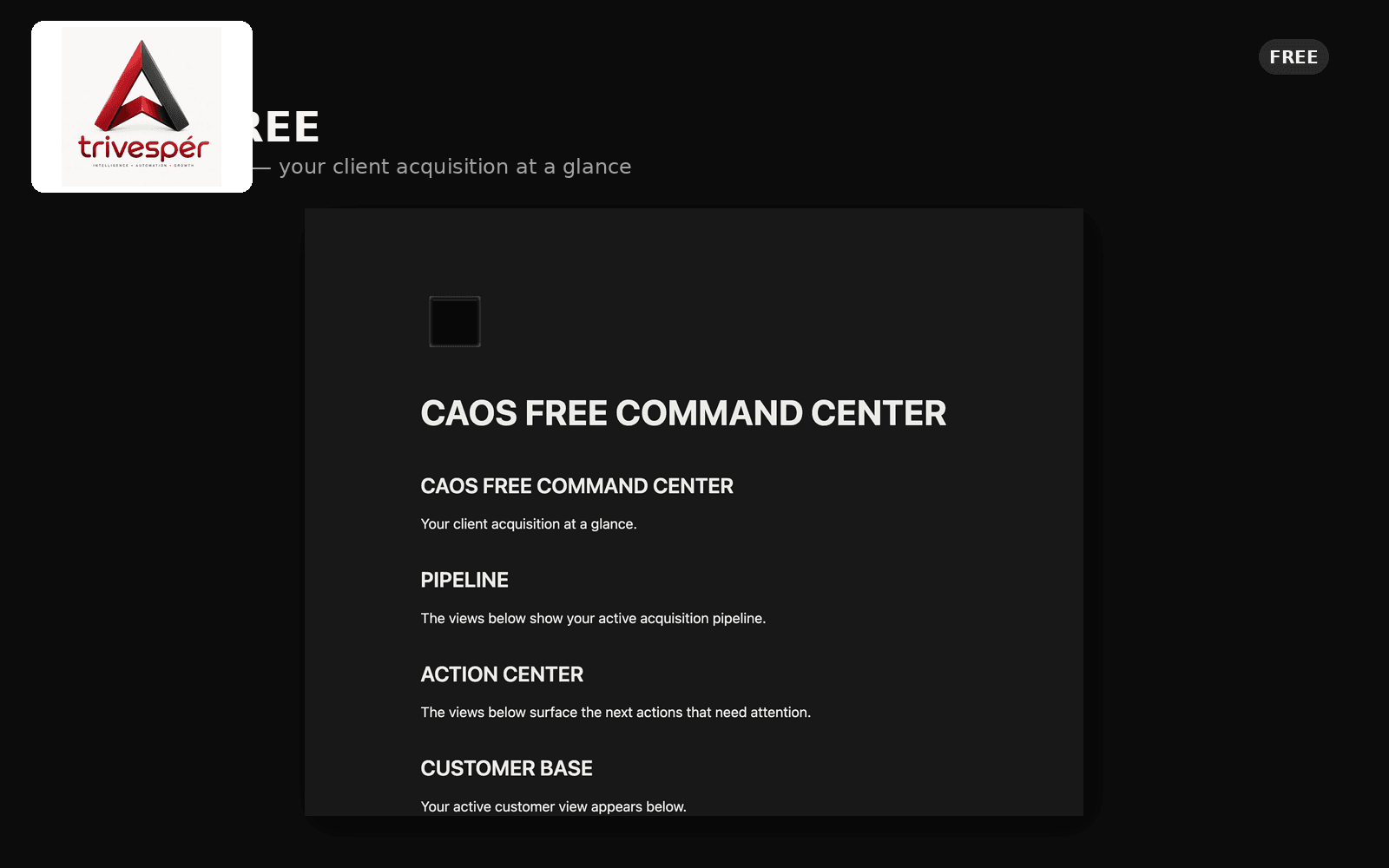 CAOS Free: Command Center