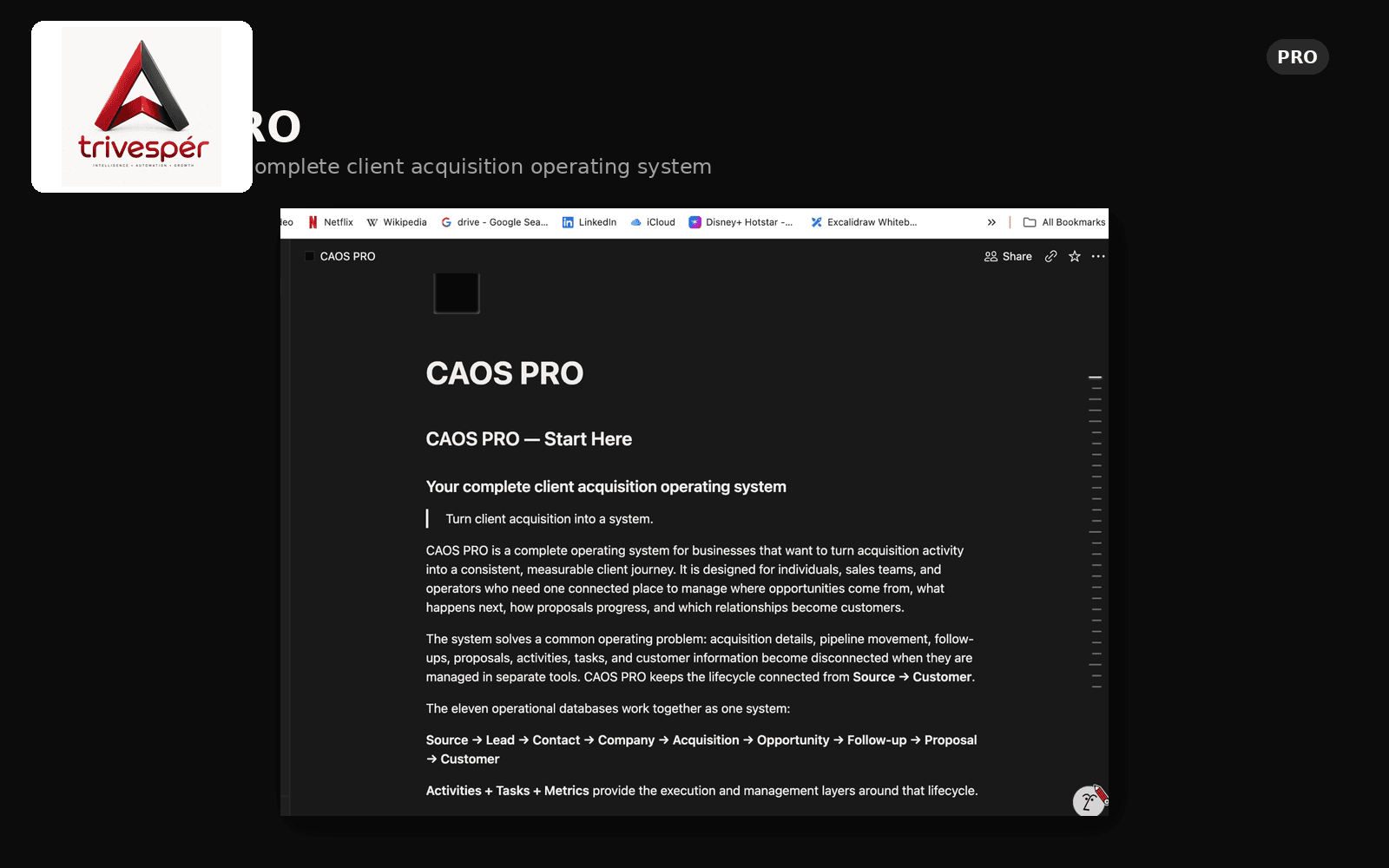CAOS Pro: Start here