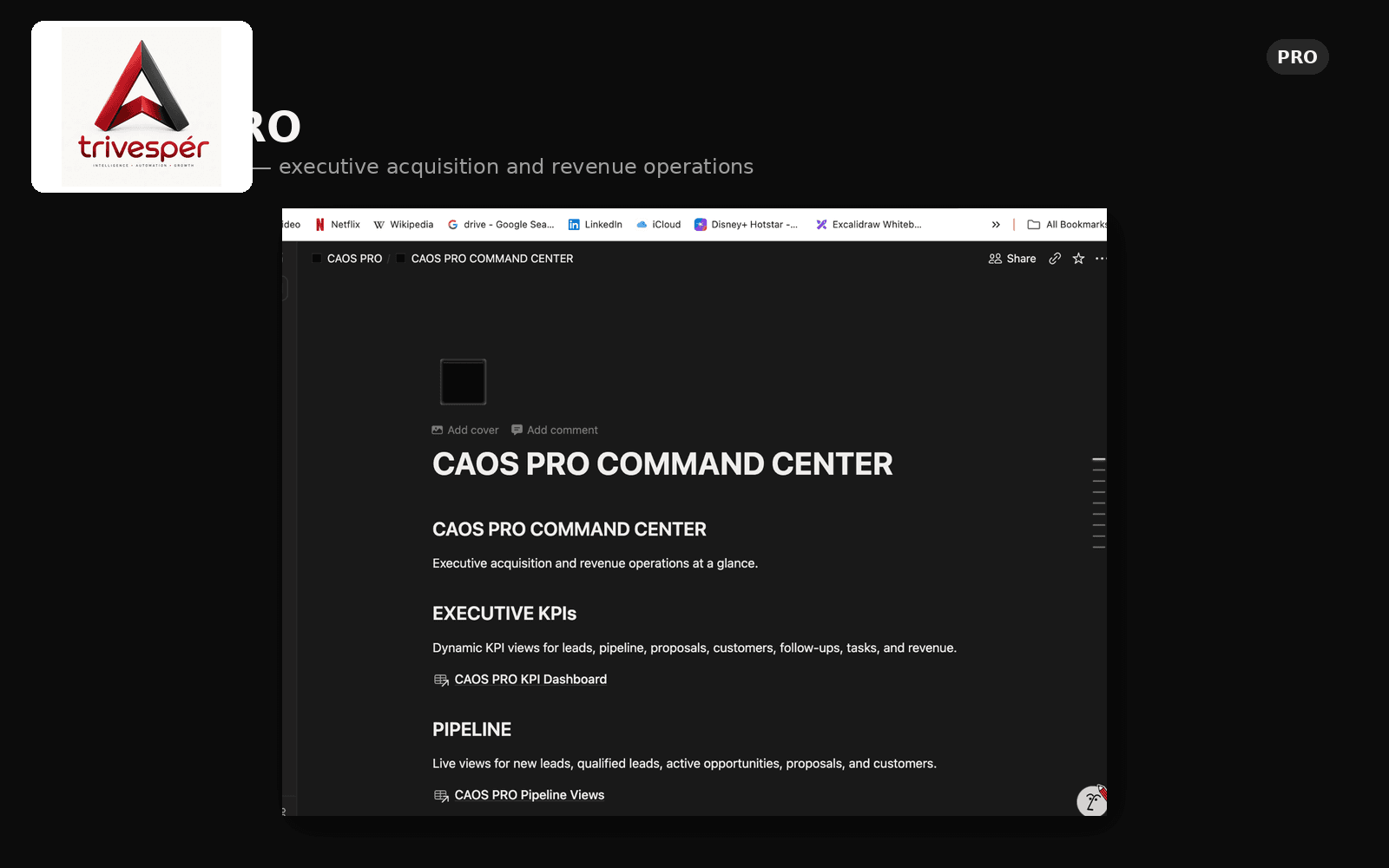 CAOS Pro: Command Center